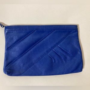 Toni Vintage Genuine Leather Clutch Purse Blue